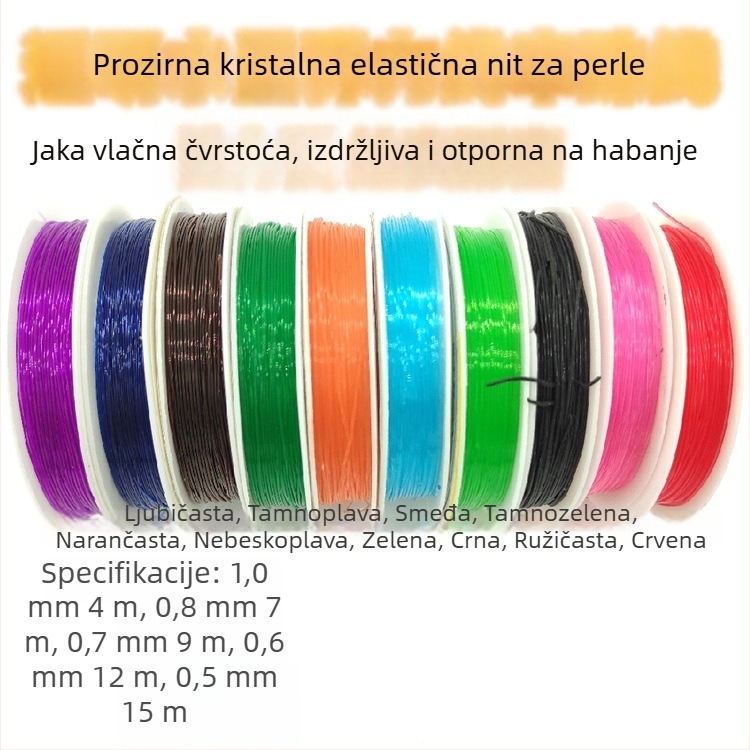 Prozirna elastična nit za navlačenje perli za izradu DIY nakita