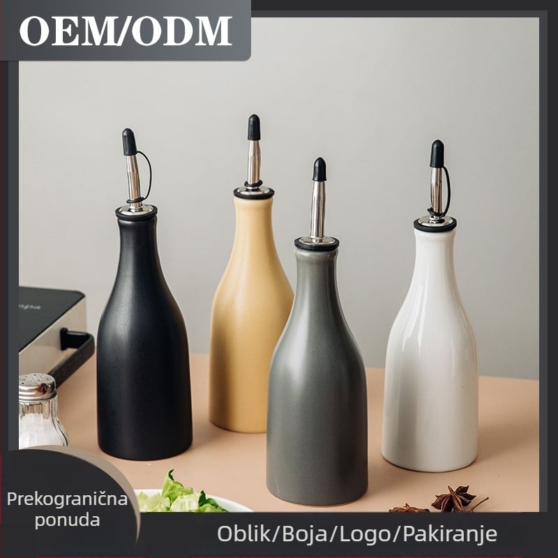 Hongcheng Ceramics Keramička posuda za ulje u kuhinji, bez propuštanja, dvostruka namjena za umake i ocat