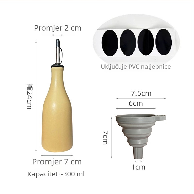 Hongcheng Ceramics Keramička posuda za ulje u kuhinji, bez propuštanja, dvostruka namjena za umake i ocat