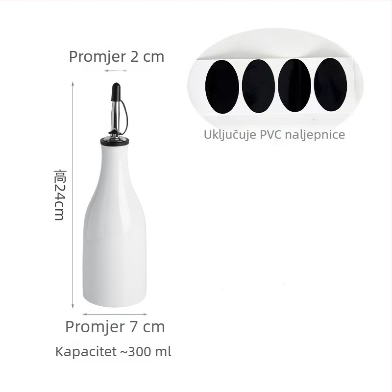 Hongcheng Ceramics Keramička posuda za ulje u kuhinji, bez propuštanja, dvostruka namjena za umake i ocat