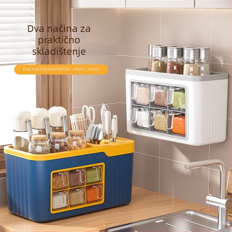 Višenamjenski set začina s držačem noževa i spremnikom za pohranu