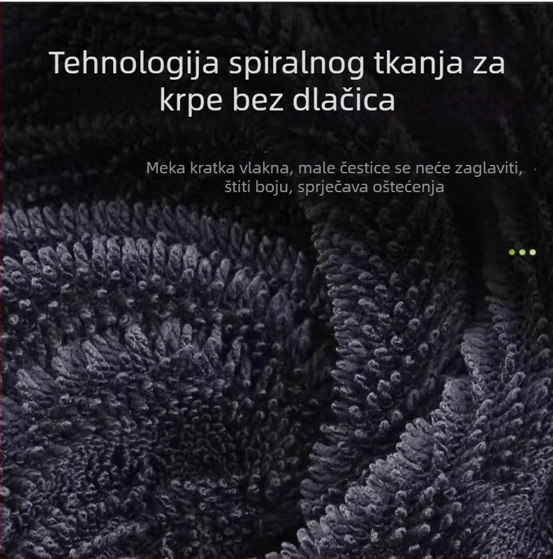Debeli upijajući ručnik za auto s pletenim rubom, dvostruki sloj upijajućeg ručnika za pranje automobila