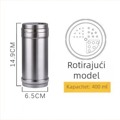Set posuda za začine od nehrđajućeg čelika za roštilj: sol, papar, sezam i kim