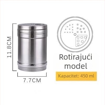 Set posuda za začine od nehrđajućeg čelika za roštilj: sol, papar, sezam i kim