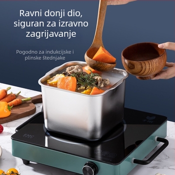 Nerđajući čelični spremnik za začine s poklopcem — komercijalni spremnik za masnoću i četverokutni spremnik za pohranu začina