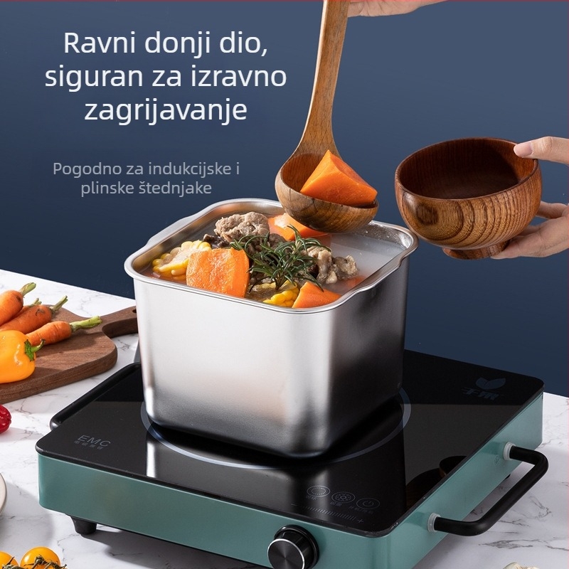 Nerđajući čelični spremnik za začine s poklopcem — komercijalni spremnik za masnoću i četverokutni spremnik za pohranu začina