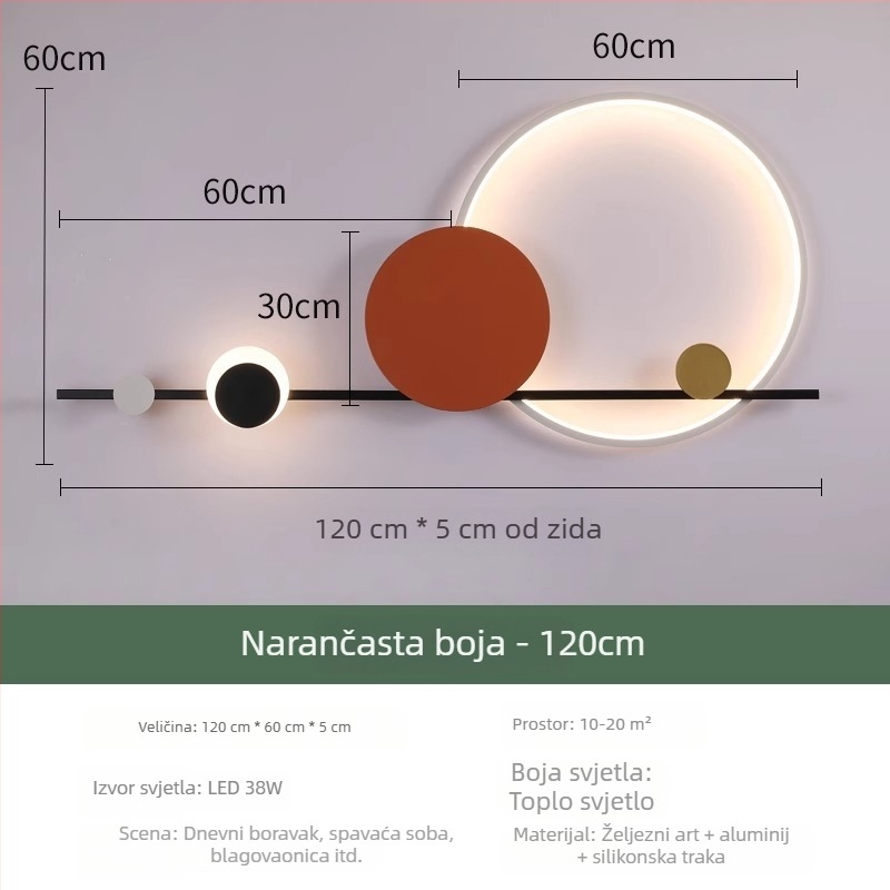 Skandinavska minimalistička dekorativna zidna LED svjetiljka za spavaću sobu i dnevni boravak