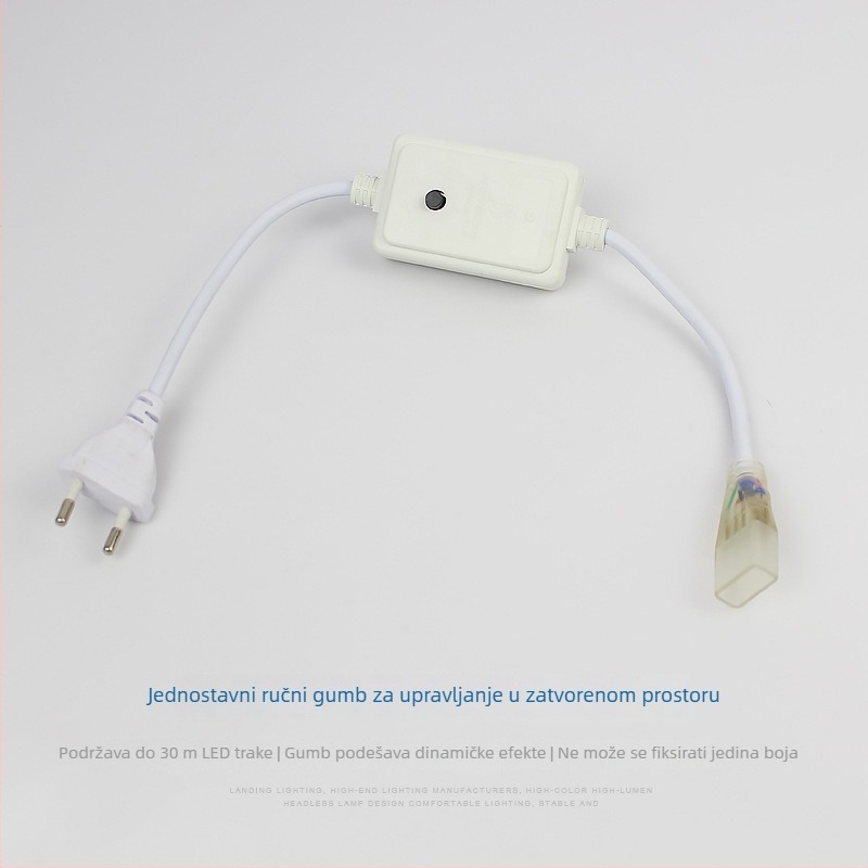 LED traka s pametnim Bluetooth upravljanjem za strop dnevnog boravka, neonski efekt, sedmofarbna promjena boja, vodootporna za vanjsku uporabu, 220V