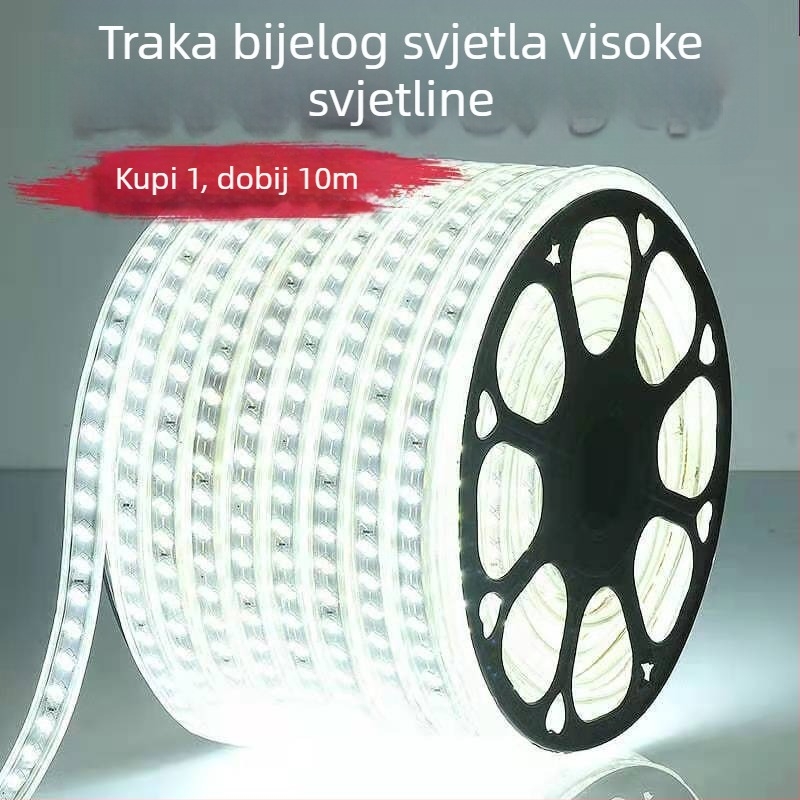 Vanjska vodootporna LED traka – ultra jarko bijelo svjetlo, osvjetljenje vanjskog zida i tunela, 220V