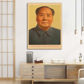 Portret Mao Zedonga na zid – retro zidna slika za dnevni boravak, Tiananmen scena, portret Velikog vođe