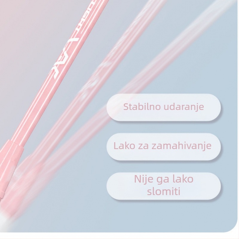 Set raketa za badminton za djevojke – singl i dubl rakete, visoka elastičnost, lagana karbonska konstrukcija, moderan dizajn