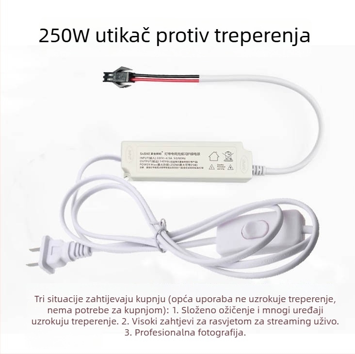 LED traka za ormariće 220V, bez upravljačkog uređaja, za ormare, vinske vitrine i police; duga LED traka za osvjetljenje