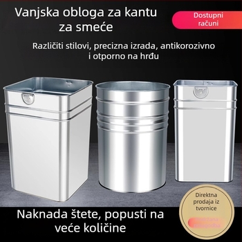 5L kvadratni unutarnji spremnik za smeće – ojačani galvanizirani čelični unutarnji dio, za vanjsku uporabu
