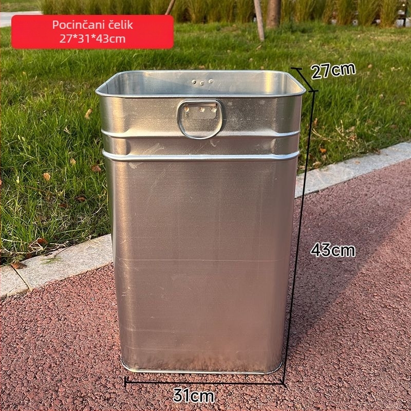 5L kvadratni unutarnji spremnik za smeće – ojačani galvanizirani čelični unutarnji dio, za vanjsku uporabu