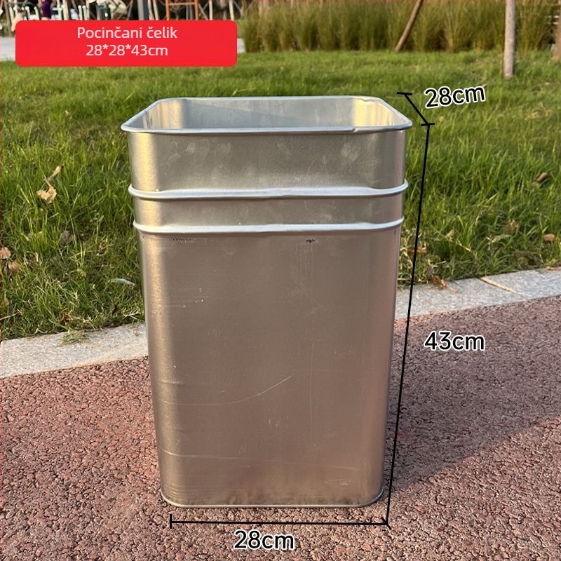 5L kvadratni unutarnji spremnik za smeće – ojačani galvanizirani čelični unutarnji dio, za vanjsku uporabu