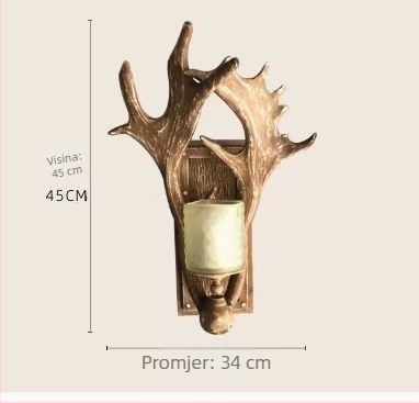 Zidna lampa s jelenjim rogom, američki retro stil, za dnevni boravak, blagovaonu i spavaću sobu, nordijski dekor za planinsku kućicu