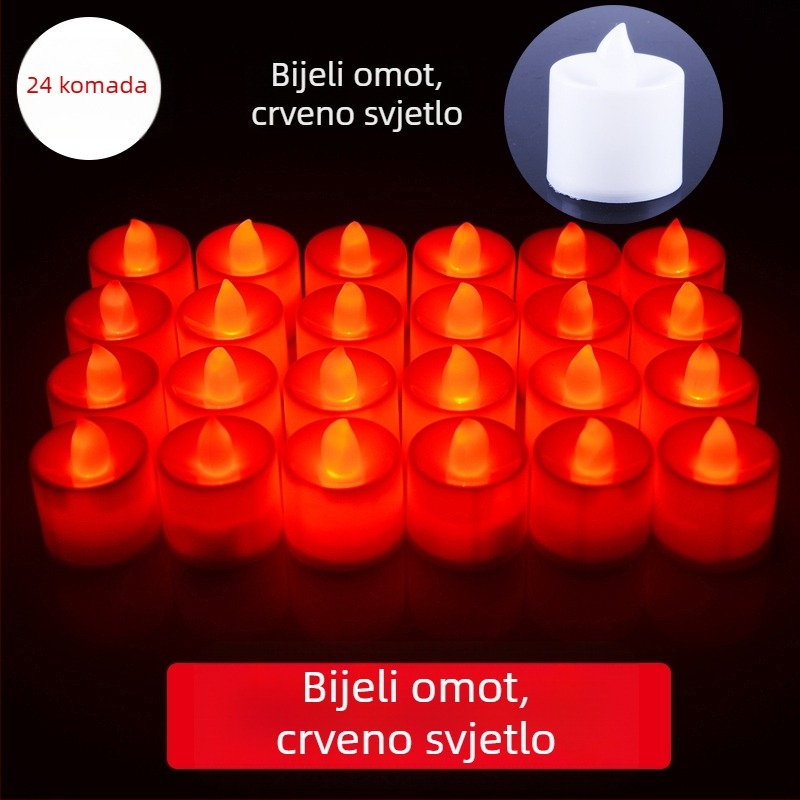 Crvena LED elektronička svijeća za Novu godinu, romantična dekorativna rasvjeta za Festival lampiona na 15. dan prvog lunarnog mjeseca