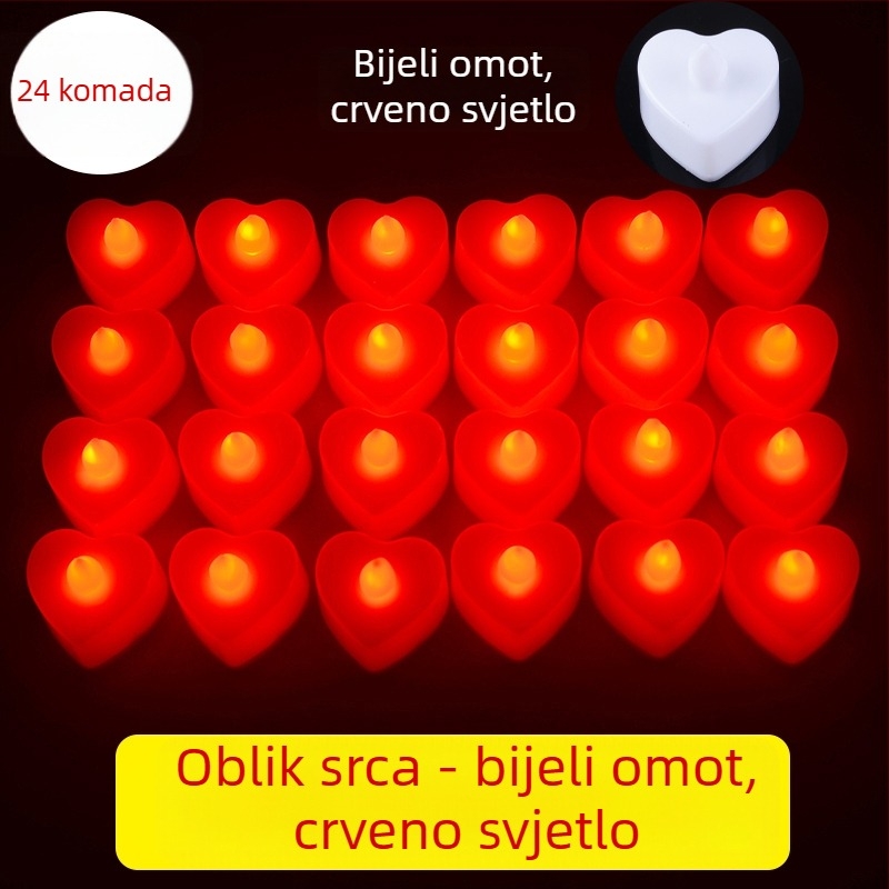 Crvena LED elektronička svijeća za Novu godinu, romantična dekorativna rasvjeta za Festival lampiona na 15. dan prvog lunarnog mjeseca