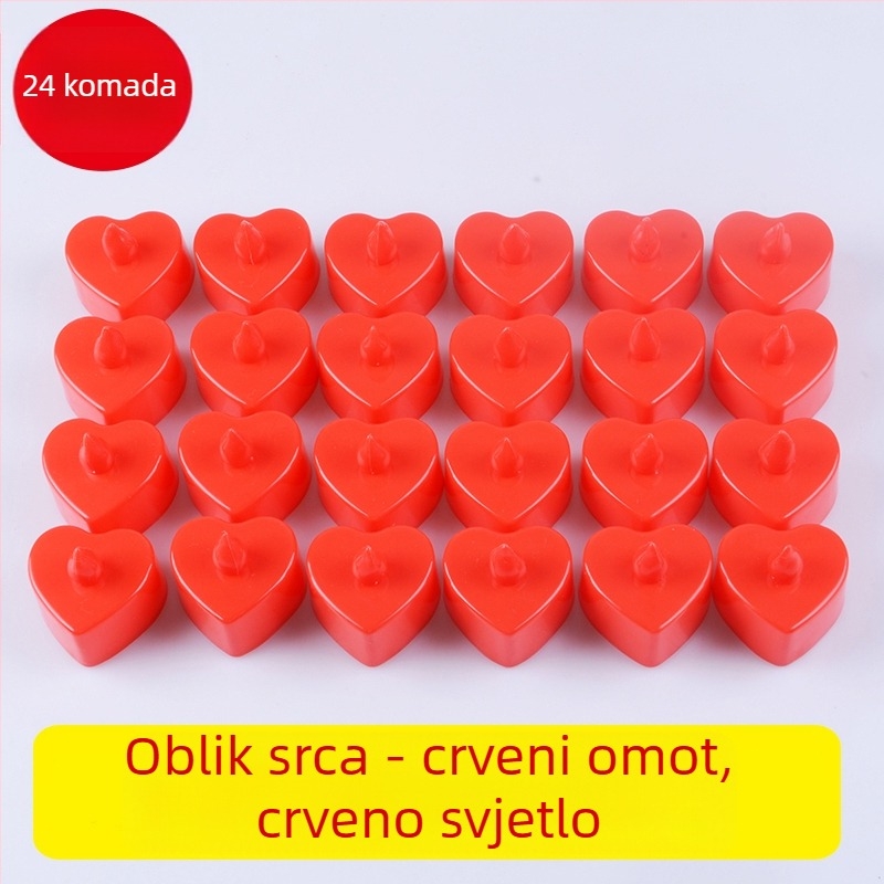 Crvena LED elektronička svijeća za Novu godinu, romantična dekorativna rasvjeta za Festival lampiona na 15. dan prvog lunarnog mjeseca