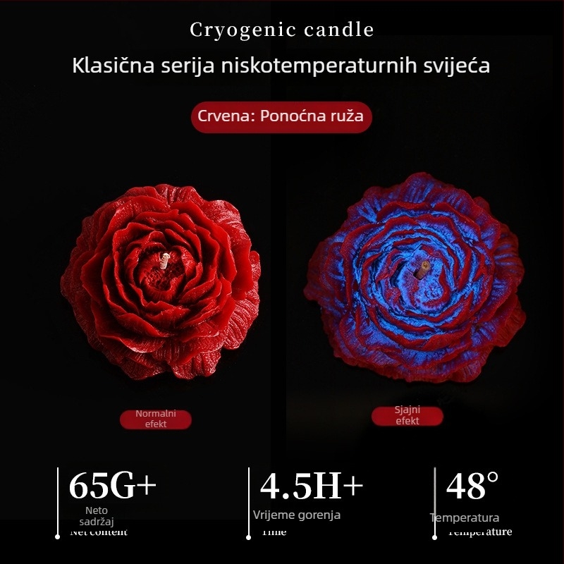 Sveča za aromaterapiju niske temperature s fluorescirajućim sojinim voskom, u obliku cvijeta, mirisna za vjenčanja i rođendane, dekorativan suvenir
