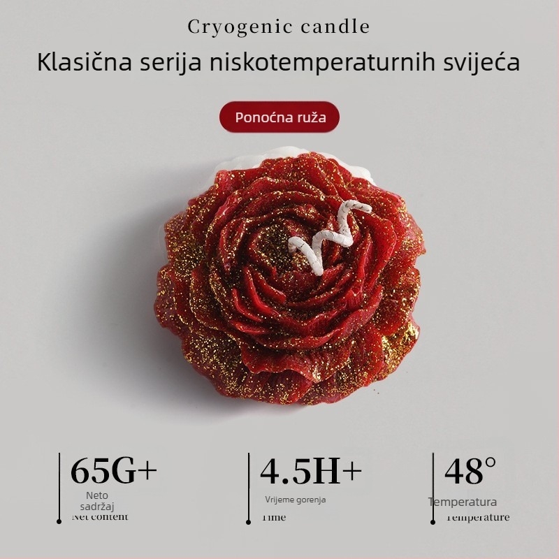 Sveča za aromaterapiju niske temperature s fluorescirajućim sojinim voskom, u obliku cvijeta, mirisna za vjenčanja i rođendane, dekorativan suvenir