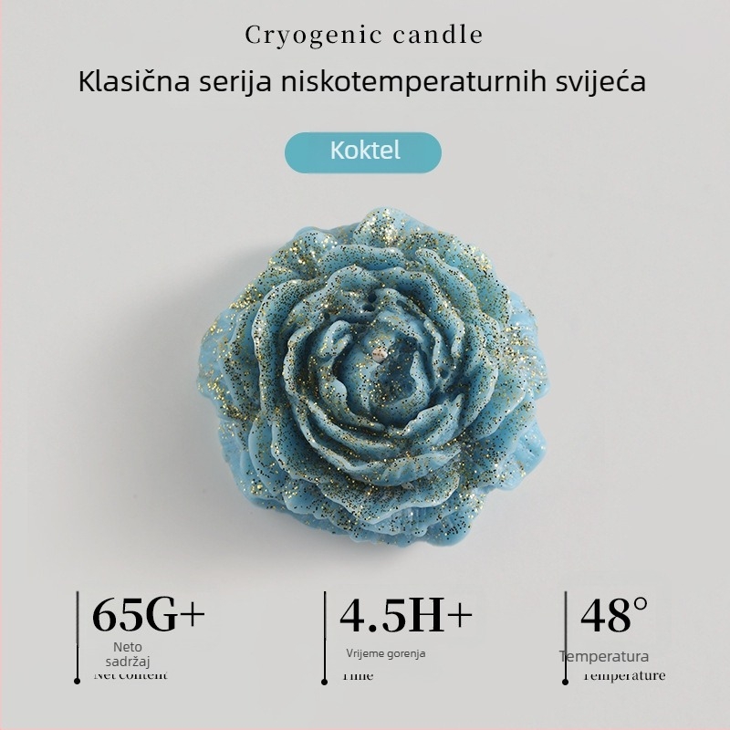 Sveča za aromaterapiju niske temperature s fluorescirajućim sojinim voskom, u obliku cvijeta, mirisna za vjenčanja i rođendane, dekorativan suvenir