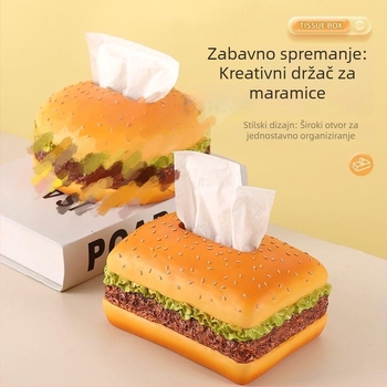 Kutija za maramice s hamburgerom – karikatura, kreativan dizajn, američki retro dekor dnevnog boravka