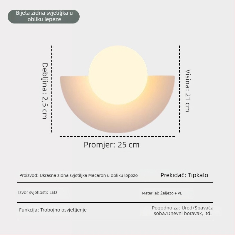 Moderna minimalistička šarena zidna svjetiljka za dječju sobu, macaron pastelne boje, nordijski umjetnički pozadina zida, LED rasvjeta, površinska montaža