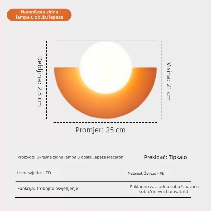 Moderna minimalistička šarena zidna svjetiljka za dječju sobu, macaron pastelne boje, nordijski umjetnički pozadina zida, LED rasvjeta, površinska montaža