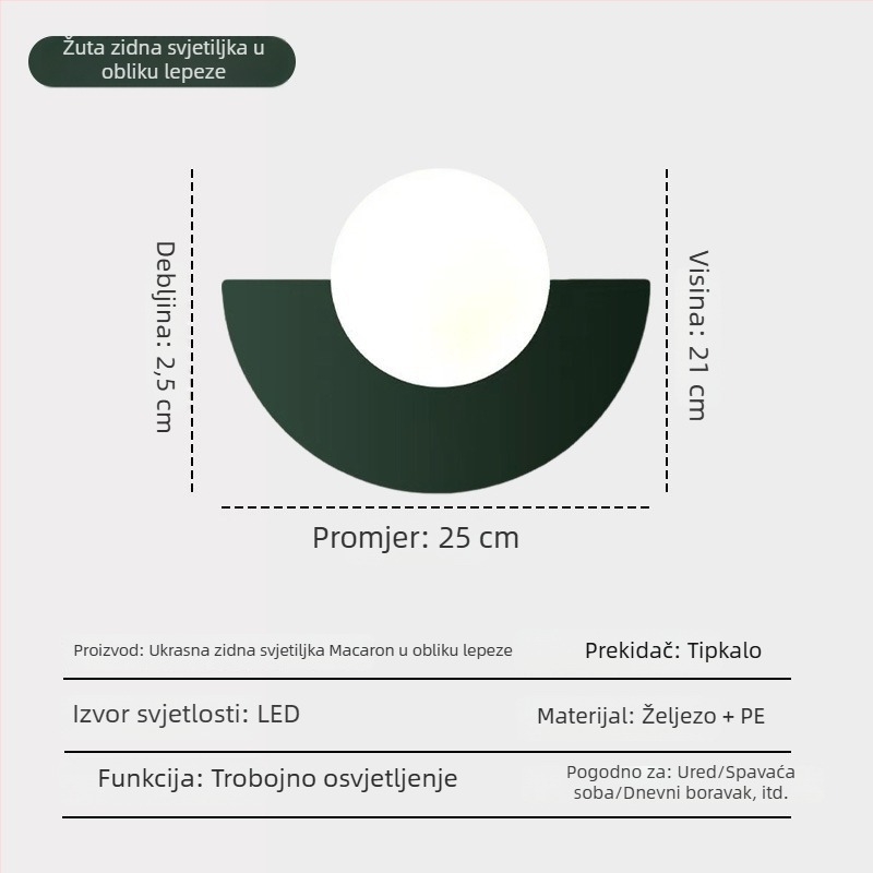 Moderna minimalistička šarena zidna svjetiljka za dječju sobu, macaron pastelne boje, nordijski umjetnički pozadina zida, LED rasvjeta, površinska montaža