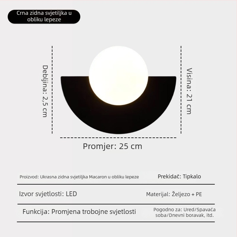 Moderna minimalistička šarena zidna svjetiljka za dječju sobu, macaron pastelne boje, nordijski umjetnički pozadina zida, LED rasvjeta, površinska montaža