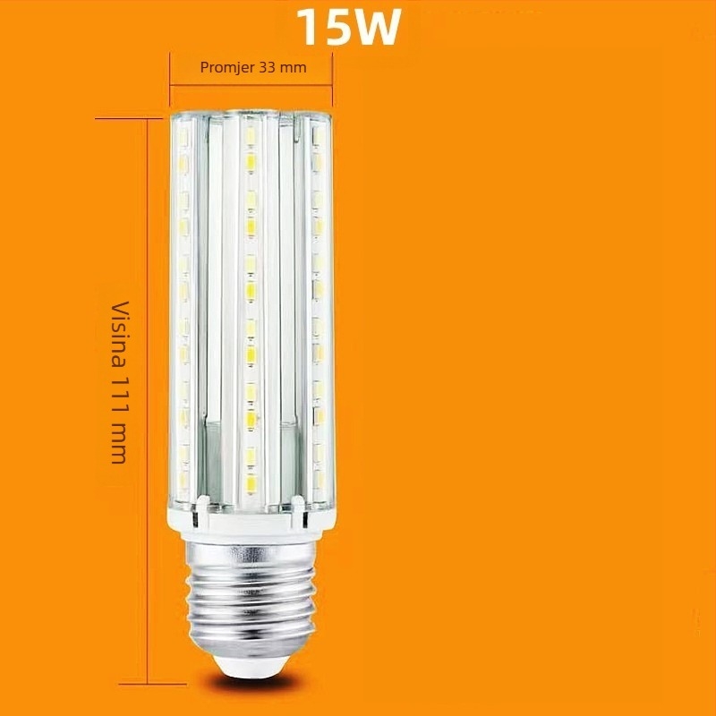 SD Shengda LED svijećna žarulja ultra jake svjetlosti, E14/E27 navoj, bez sjene, trobojna regulacija boje, kukuruznog oblika štedljiva LED žarulja