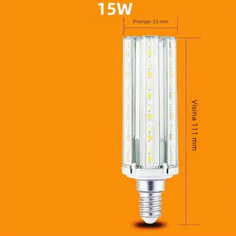 SD Shengda LED svijećna žarulja ultra jake svjetlosti, E14/E27 navoj, bez sjene, trobojna regulacija boje, kukuruznog oblika štedljiva LED žarulja