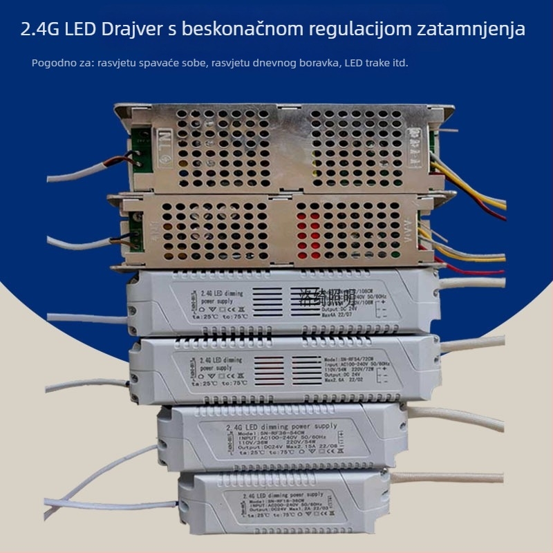 2.4G bežični LED upravljač s konstantnim naponom, bez dimmera, za LED trake i prilagođene lampe
