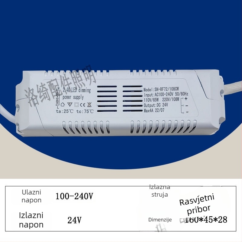 2.4G bežični LED upravljač s konstantnim naponom, bez dimmera, za LED trake i prilagođene lampe