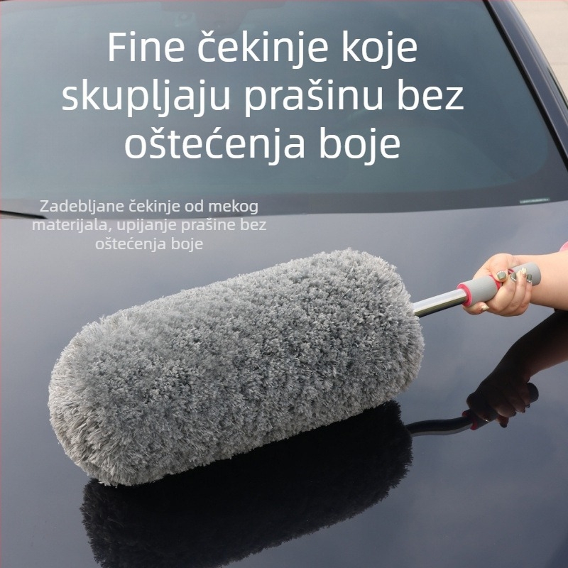 Automobilska četka za čišćenje s finim plišem, proširivač prašine s mekanim dlačicama za uklanjanje prašine i snijega