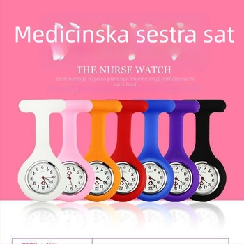 Višebojni silikonski sestrinski sat s klipsom za pričvršćivanje i prilagodbom logotipa