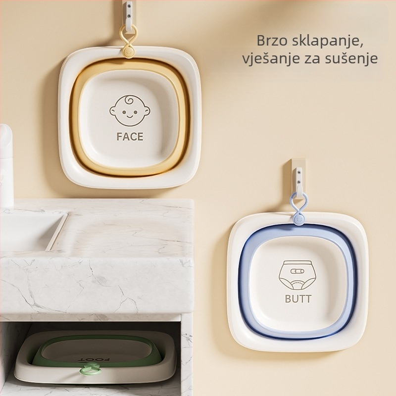 Sklopiva plastična umivalnica za bebe – kvadratnog oblika, za novorođenčad i djecu