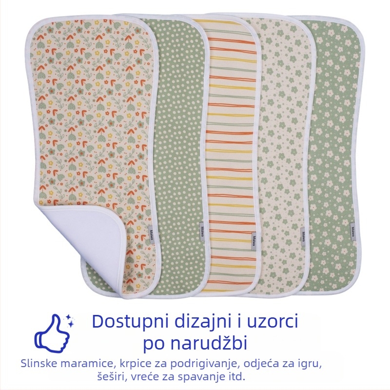 Izuzetno mekana krpa za bebe za podrigivanje i rameni ručnik, s zaštitom od curenja, 100% pamuk, za novorođenčad.