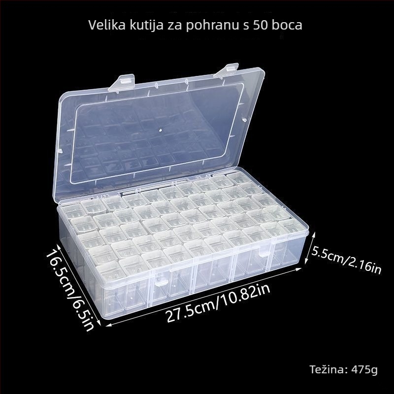 Prozirna akrilna kutija za perle s poklopcem i odjeljcima, materijalni set i organizator alata za perle
