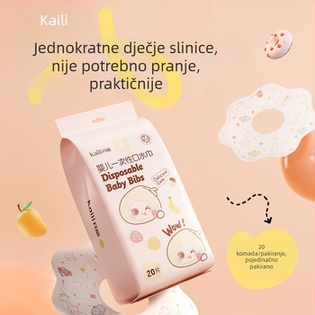 Kaili Jednokratni dječji bib, vodootporan, protiv pljuvanja, individualno pakiran