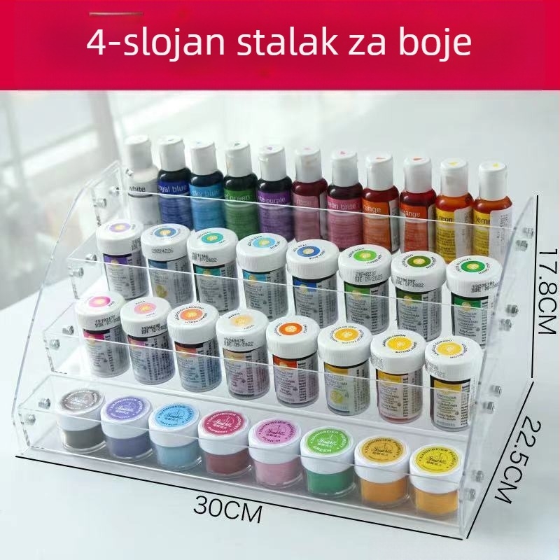 Prozirna akrilna kutija za pohranu s trapezoidnim stalkom za kuhinjske alate za pečenje, višefunkcionalni organizator
