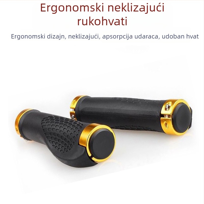Kormilo bicikla s dodatnim držalom u obliku bikovih rogova, gumirani držač s kuglicama za MTB