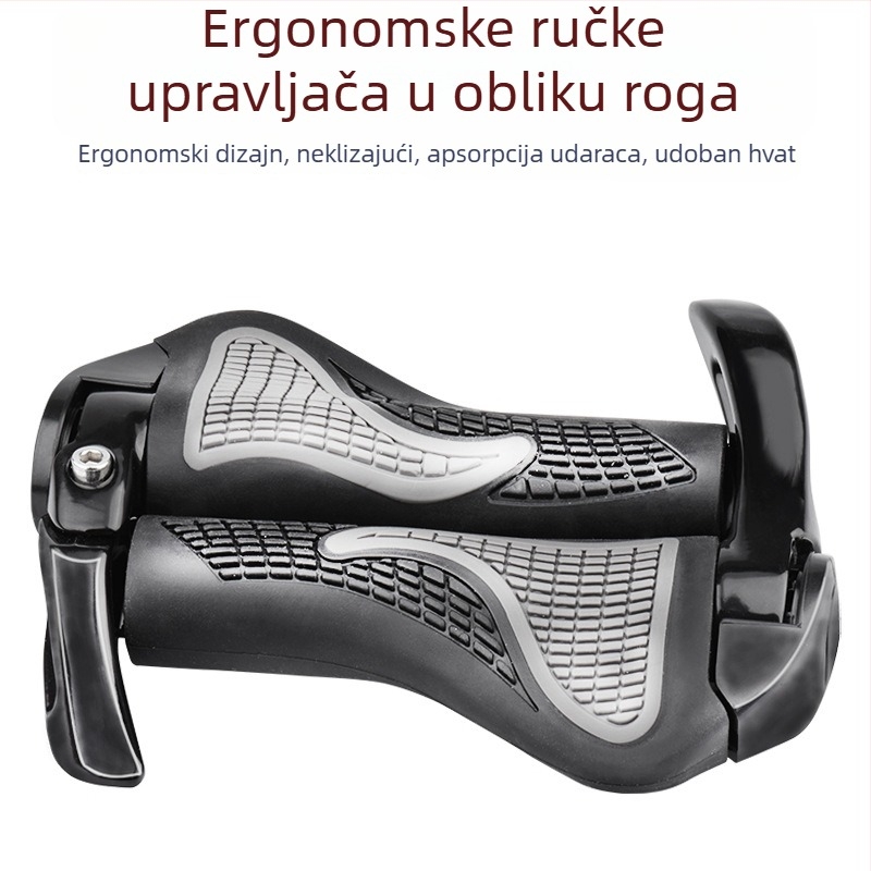 Kormilo bicikla s dodatnim držalom u obliku bikovih rogova, gumirani držač s kuglicama za MTB