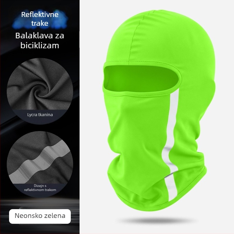 Unisex zaštitna maska za vrat za vožnju motocikla, brzosušeći materijal, UV zaštita i reflektirajuća traka