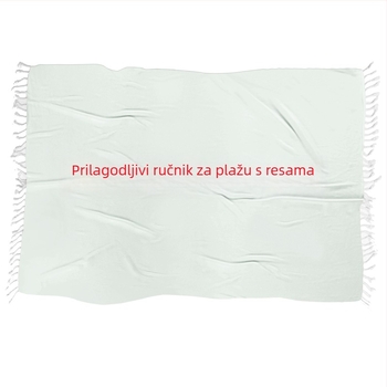 Plažni ručnik s resicama, kvadratni, 3D digitalni tisak, izuzetno fine vlakna, pravokutni ručnik za kupanje