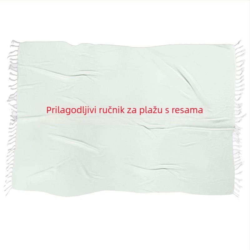 Plažni ručnik s resicama, kvadratni, 3D digitalni tisak, izuzetno fine vlakna, pravokutni ručnik za kupanje
