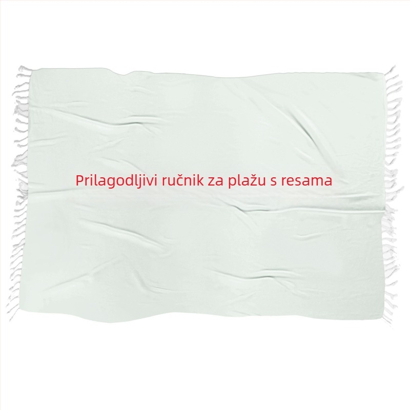 Plažni ručnik s resicama, kvadratni, 3D digitalni tisak, izuzetno fine vlakna, pravokutni ručnik za kupanje