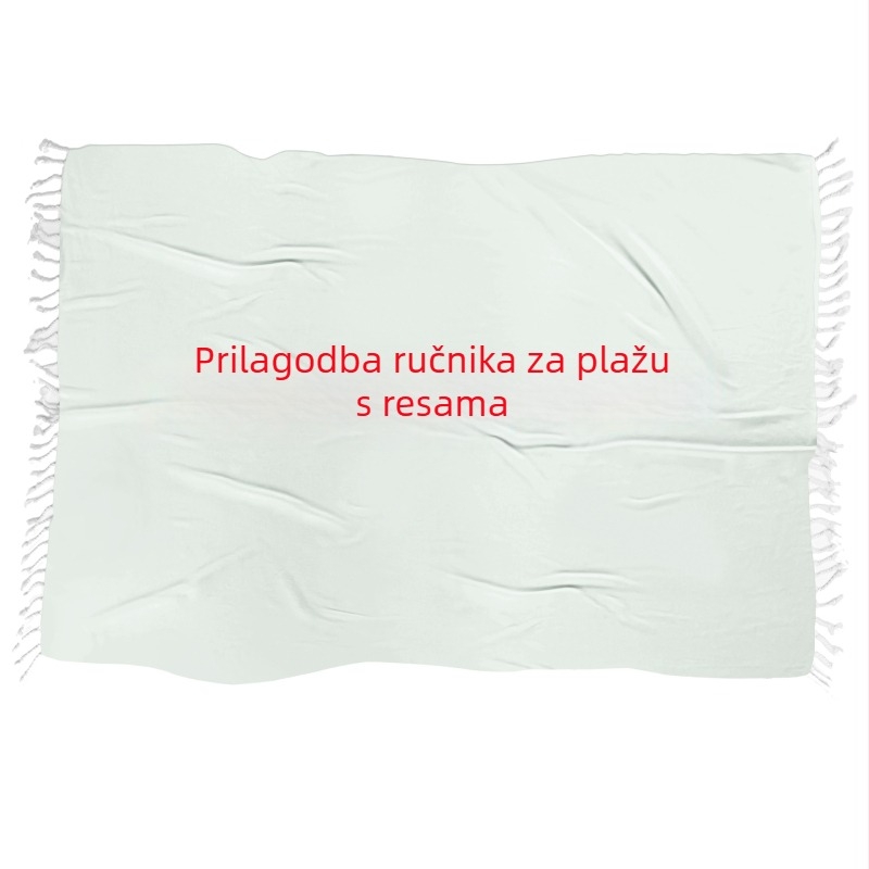 Plažni ručnik s resicama, kvadratni, 3D digitalni tisak, izuzetno fine vlakna, pravokutni ručnik za kupanje