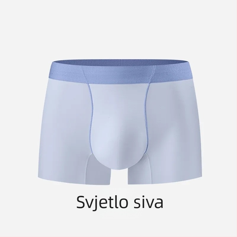 Muške gaćice Ice Silk, jednobojne, srednji pojas, antibakterijske, ultra tanke i prozračne